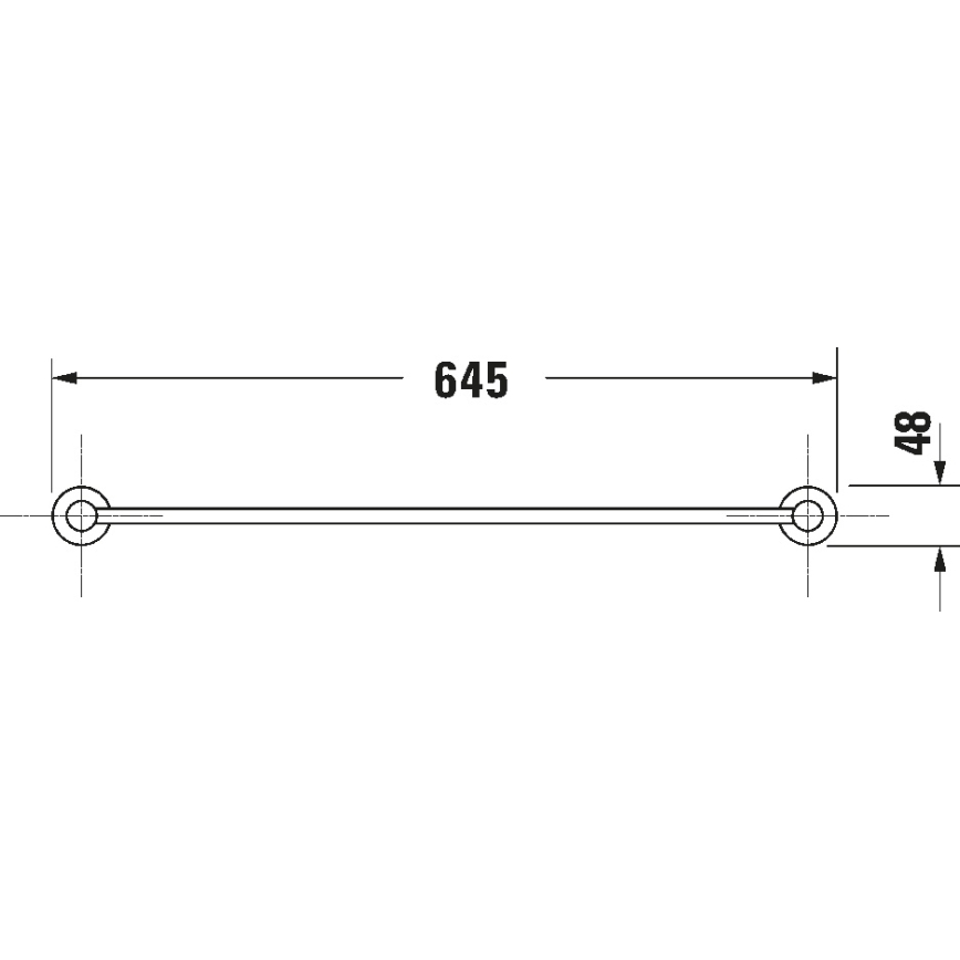 Duravit 99241000 - Bară pentru prosoape de perete D-CODE, 64,5 cm, crom lucios