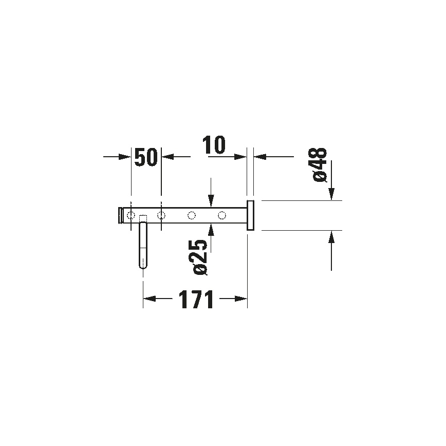 Duravit 99251000 - Cuier de perete pentru prosoape D-CODE 65 cm, crom lucios