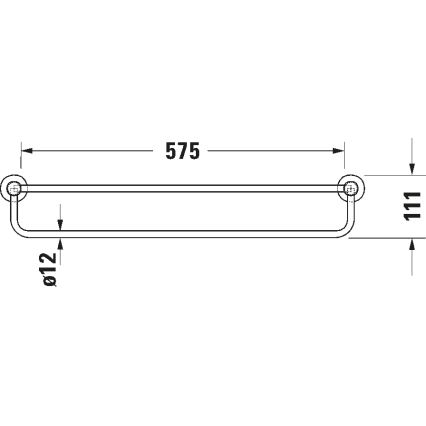 Duravit 99251000 - Cuier de perete pentru prosoape D-CODE 65 cm, crom lucios