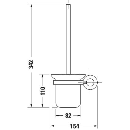 Duravit 99271000 - Perie WC de perete D-CODE, crom lucios