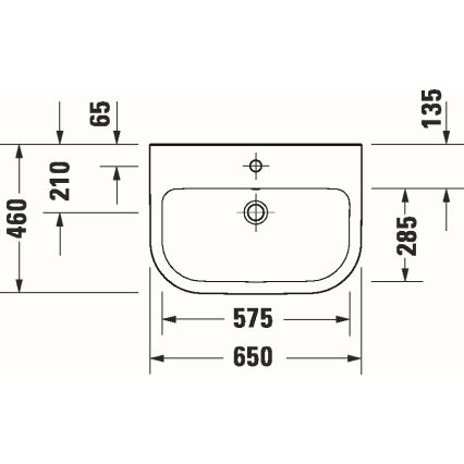 Duravit D-CODE 23986500002 - Lavoar suspendat 65x46 cm ceramică/alb lucios