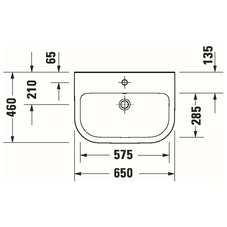Duravit D-CODE 23986500002 - Lavoar suspendat 65x46 cm ceramică/alb lucios