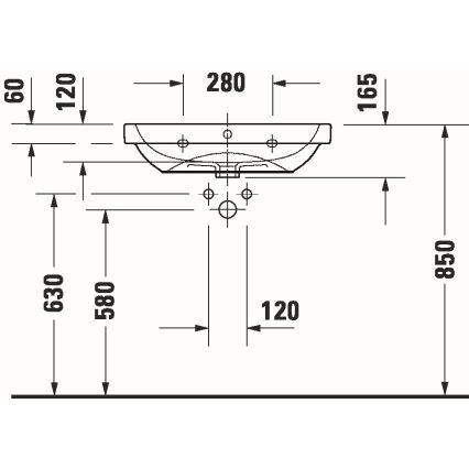 Duravit D-CODE 23986500002 - Lavoar suspendat 65x46 cm ceramică/alb lucios