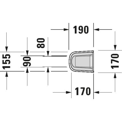 Duravit D-CODE 8632700002 - Capac pentru sifon, 70,5 x 19 cm, ceramică, alb lucios