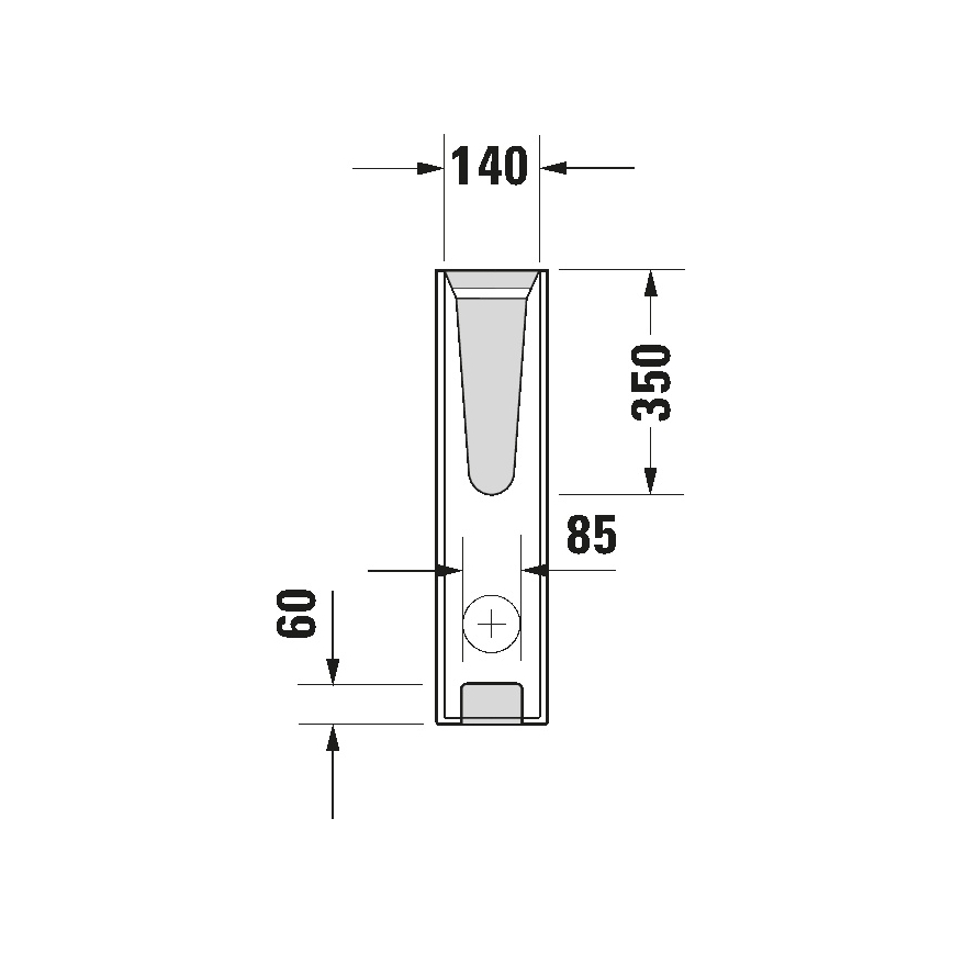 Duravit D-CODE 8632700002 - Capac pentru sifon, 70,5 x 19 cm, ceramică, alb lucios