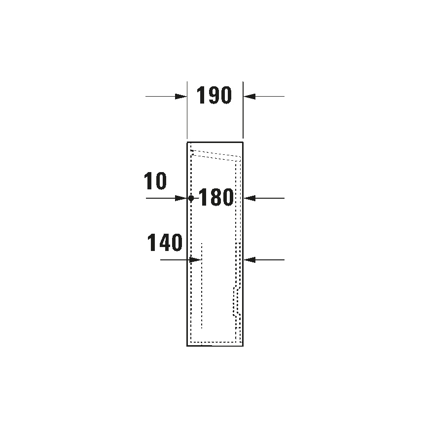 Duravit D-CODE 8632700002 - Capac pentru sifon, 70,5 x 19 cm, ceramică, alb lucios
