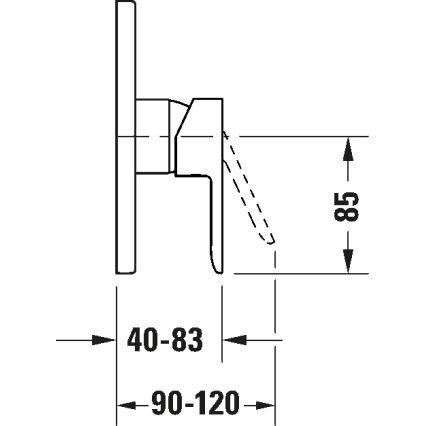 Duravit D-CODE DC4210010010 - Baterie de duș încastrată, crom lucios