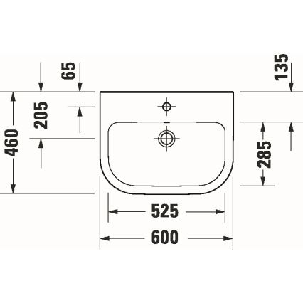 Duravit D-CODE lavoar suspendat 60x46 cm, ceramică, alb lucios - 23986000002