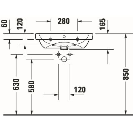 Duravit D-CODE lavoar suspendat 60x46 cm, ceramică, alb lucios - 23986000002