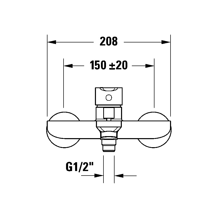 Duravit DC5230001046 - Baterie pentru cadă D-CODE, negru mat