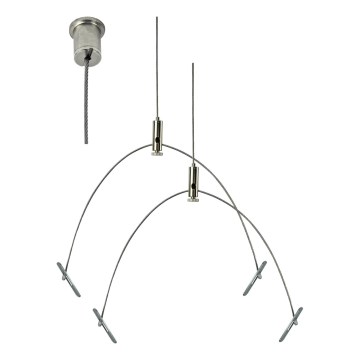 e2 elektro - Set de cabluri de suspensie 150 cm, crom lucios