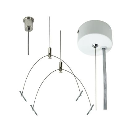 e2 elektro - Set de cabluri de suspensie 150 cm, crom lucios