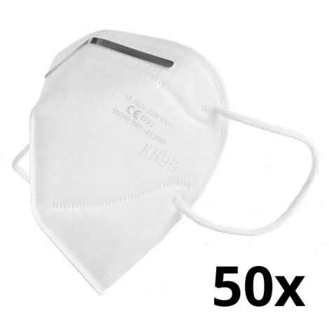 Echipament de protecție - Mască de protecție respiratorie clasa FFP2 NR (KN95) CE - test DEKRA 50 buc.