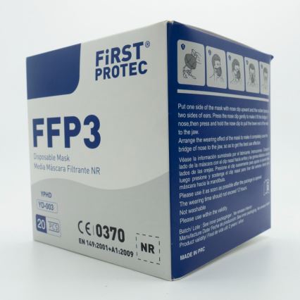 Echipament de protecție – mască de protecție respiratorie FFP3 NR CE 0370 20 buc.
