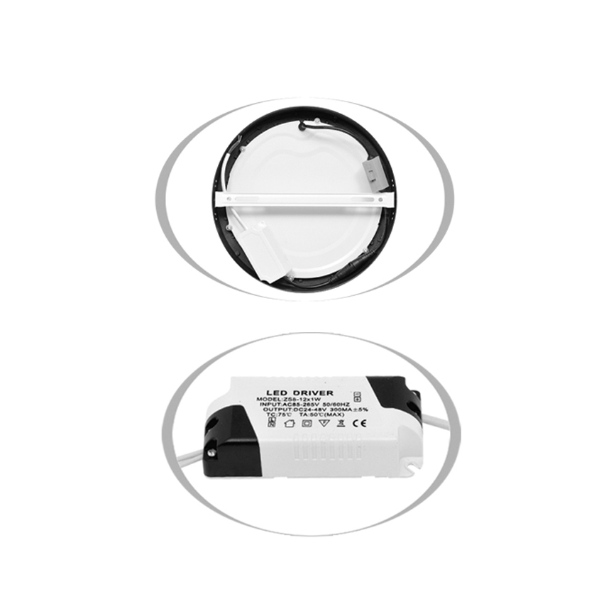 Plafonieră LED LADA LED/25W/230V 3000/4000/6000K diam. 30 cm negru