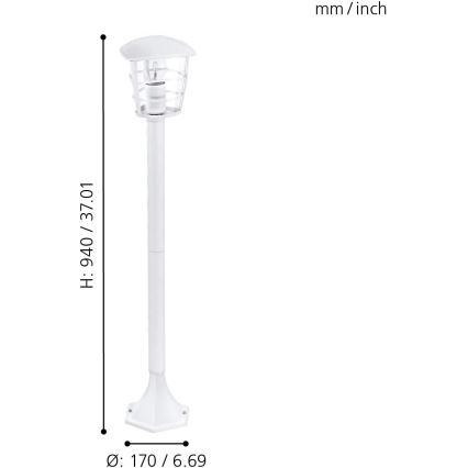 Eglo 18799 - Lampă de exterior ALORIA 1xE27/60W/230V IP44 albă
