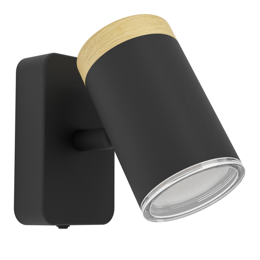 Eglo - Aplica de perete pentru baie cu spot 1xGU10/3W/230V IP44 negru/bej