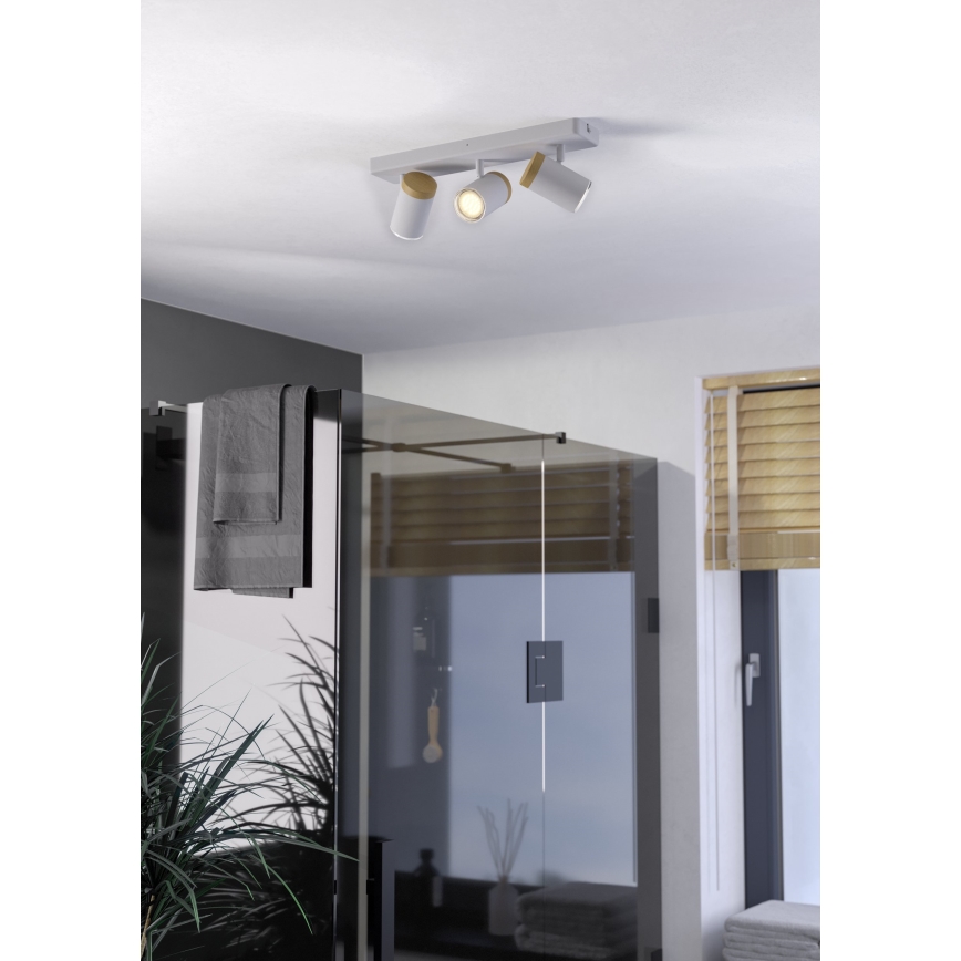 Eglo - Spot pentru baie 3xGU10/3W/230V IP44 alb/bej