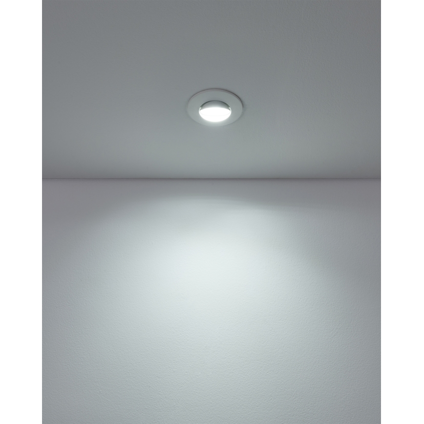 Eglo - Set 10 spoturi LED încastrate, 4,9 W, 230 V, cu temperatură de culoare comutabilă 2700/4000/6500 K, diametru 9 cm, alb