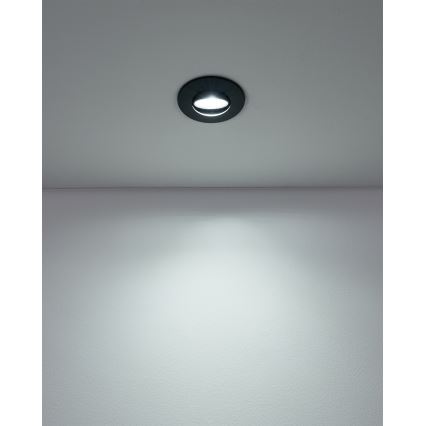 Eglo - Set 5 spoturi LED încastrate, LED 4,9W, 230V, 2700/4000/6500K, Ø 9 cm, negru