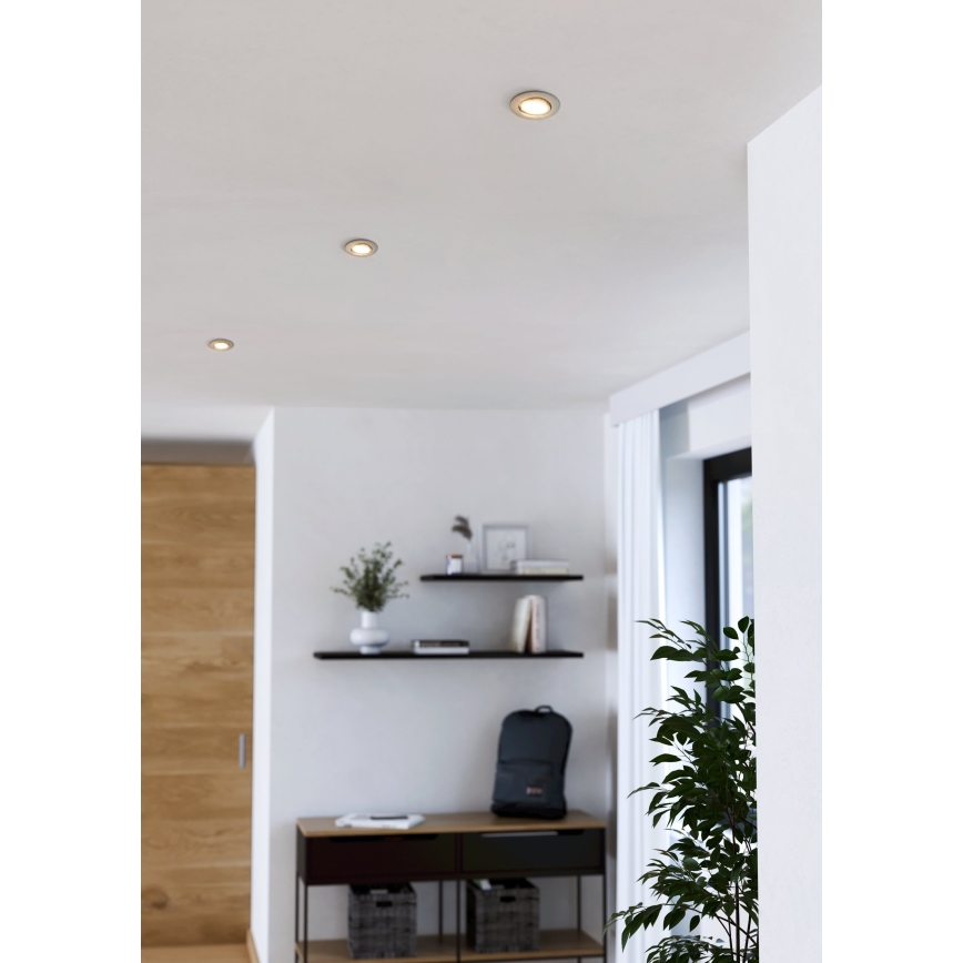 Eglo - Set 3x corpuri de iluminat încastrate LED/4,9W/230V 2700/4000/6500K Ø 9 cm crom mat