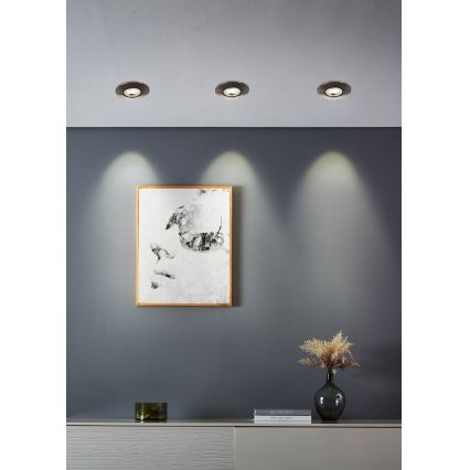 Eglo - Set 5 spoturi LED încastrate, 4,9 W, 230 V, 2700/4000/6500 K, diam. 9 cm, crom mat