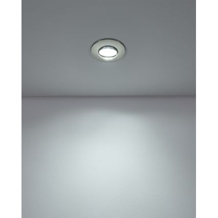 Eglo - Set de 7 spoturi LED încastrate, 4,9 W, 230 V, 2700/4000/6500 K, diametru 9 cm, crom mat