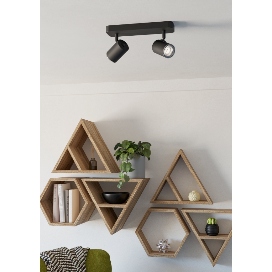 Eglo - Aplică spot pentru baie 2xGU10/5W/230V IP44, negru