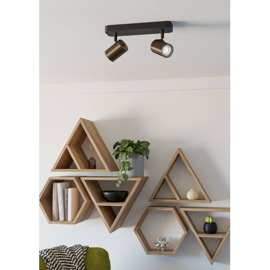 Eglo - Aplica spot pentru baie, 2x GU10/5W/230V, IP44, negru/maro