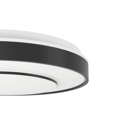 Eglo 300688 - Plafonieră LED RGBW dimabilă MONTERIGGIONI-Z LED/18,5W/230V 2700-6500K Ø 38,4 cm neagră + telecomandă inclusă