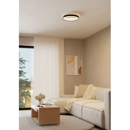 Eglo 300688 - Plafonieră LED RGBW dimabilă MONTERIGGIONI-Z LED/18,5W/230V 2700-6500K Ø 38,4 cm neagră + telecomandă inclusă