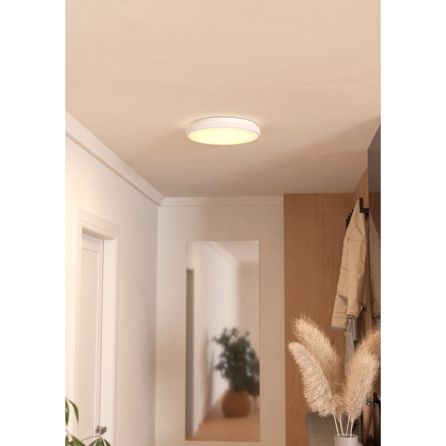 Eglo 300689 - Plafonieră LED RGBW dimerizabilă MONTARELLINO-Z LED/18,5W/230V 2700-6500K Ø 38,7 cm albă + telecomandă