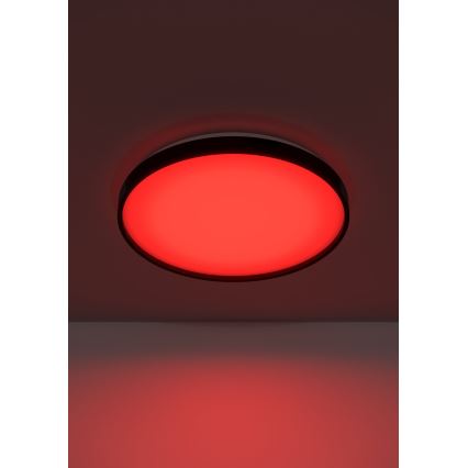 Eglo 300692 - Plafonieră LED RGBW dimmabilă MOZONCILLO-Z, 28,3 W, 230 V, 2700–6500 K, Ø 48,4 cm, negru + telecomandă