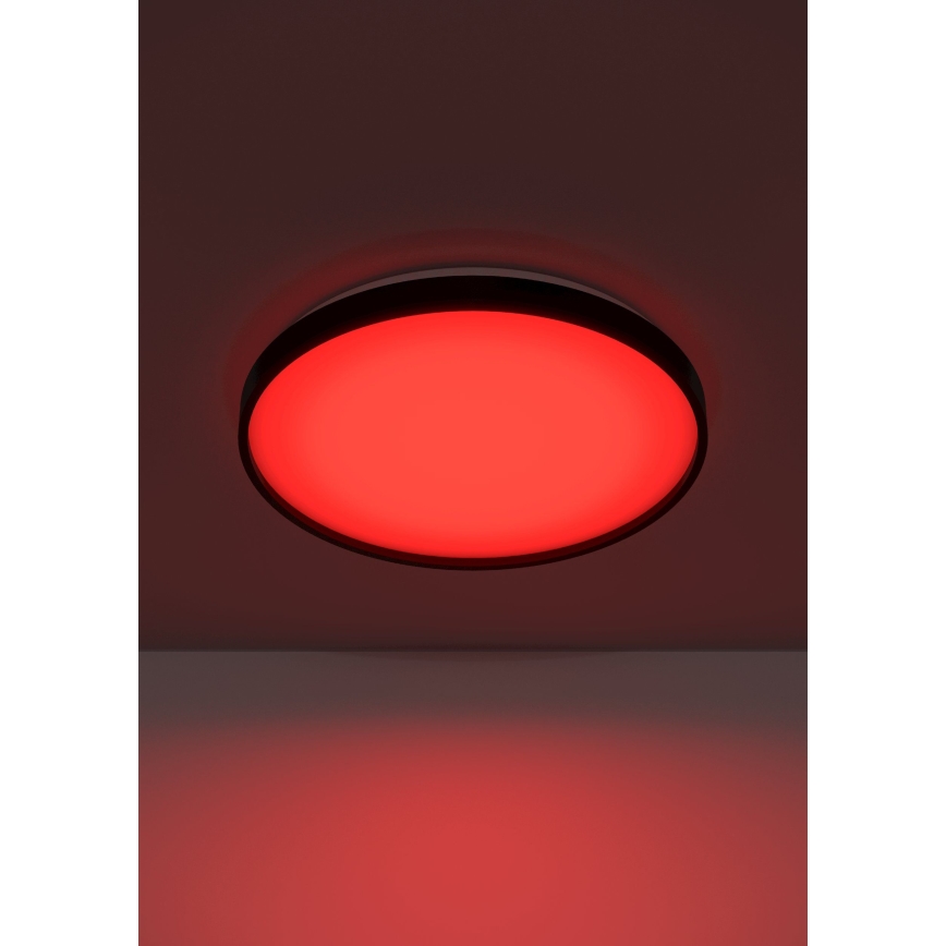 Eglo 300692 - Plafonieră LED RGBW dimmabilă MOZONCILLO-Z, 28,3 W, 230 V, 2700–6500 K, Ø 48,4 cm, negru + telecomandă
