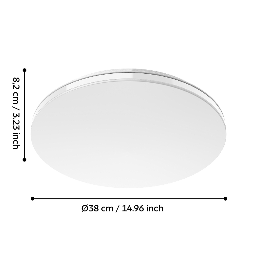 Eglo 300833 - Plafonieră LED RGBW reglabilă MALTIGNANO-Z LED/18,5W/230V 2700-6500K Ø 38 cm + telecomandă