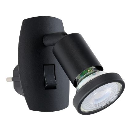 Eglo - Lampă LED pentru priză 1xGU10/4,5W/230V negru