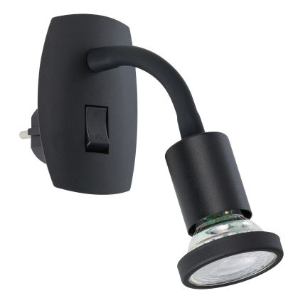 Eglo - Lampă LED pentru priză 1xGU10/4,5W/230V negru