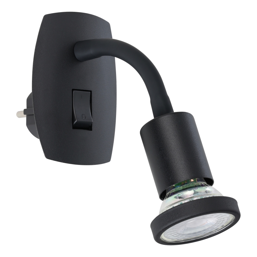 Eglo - Lampă LED pentru priză 1xGU10/4,5W/230V negru