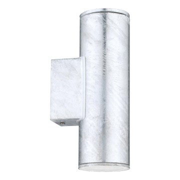 Eglo 30911 - Aplica LED de exterior RIGA 2xGU10/2,8W/230V IP44 argintiu