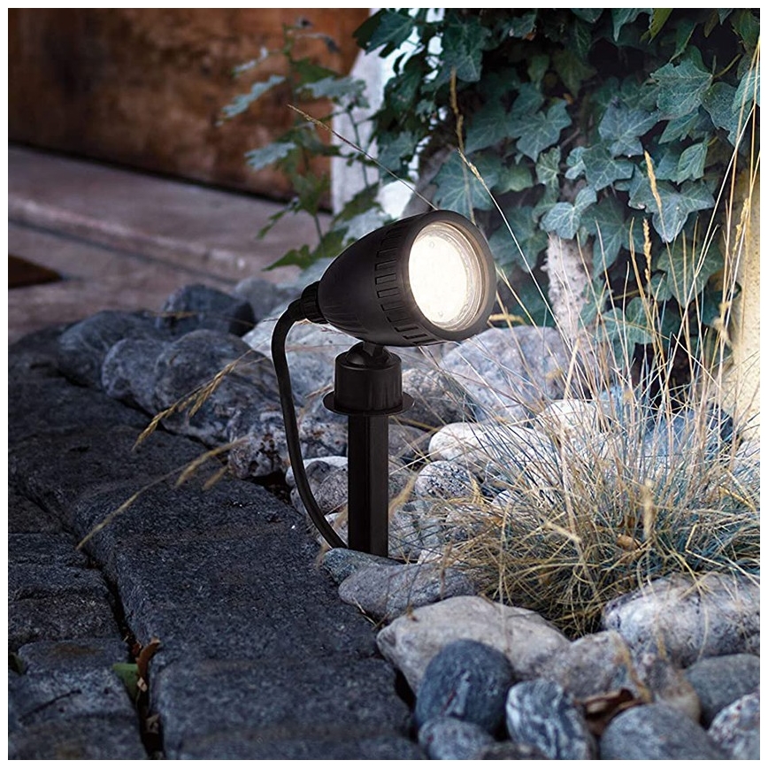 Eglo 31028 - Set de 3 lămpi de exterior LED RGBW NEMA-C 1xGU10/5W/230V 2700-6500K IP44 negre + telecomandă