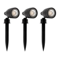 Eglo 31028 - Set de 3 lămpi de exterior LED RGBW NEMA-C 1xGU10/5W/230V 2700-6500K IP44 negre + telecomandă