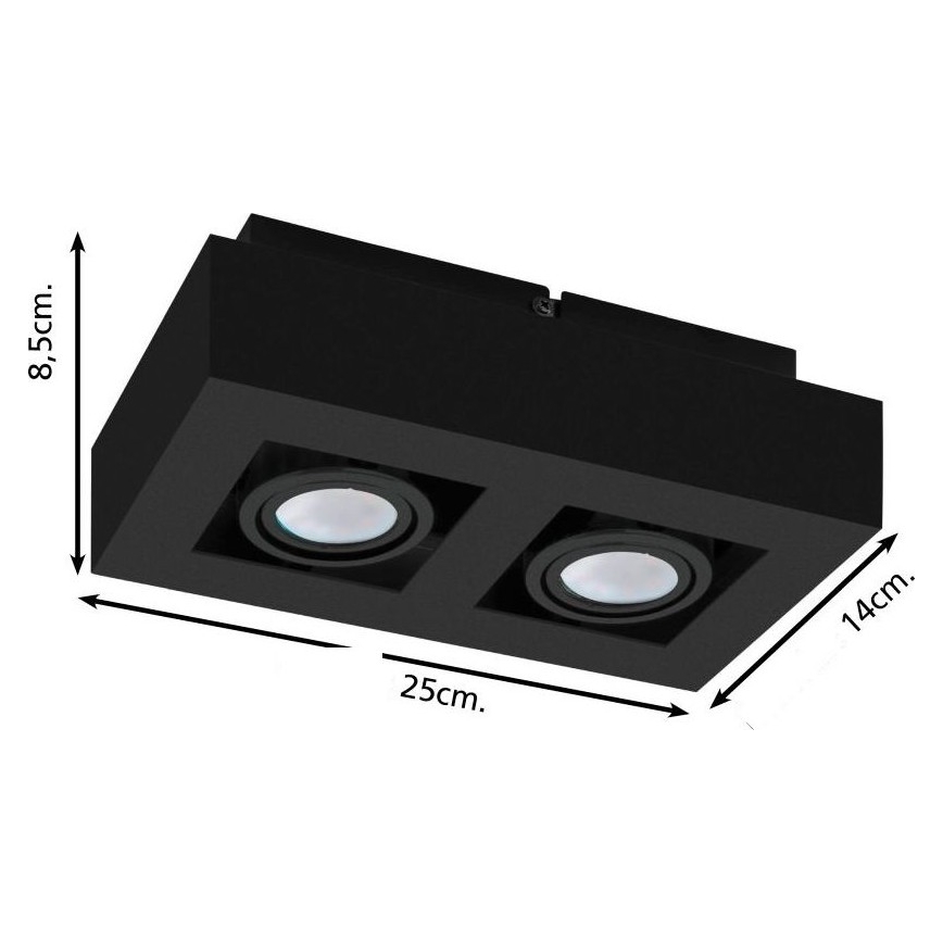 Eglo 31063 - Spot LED MENDOZA, 2 x LED, 4,7 W, 230 V, 3000 K, negru