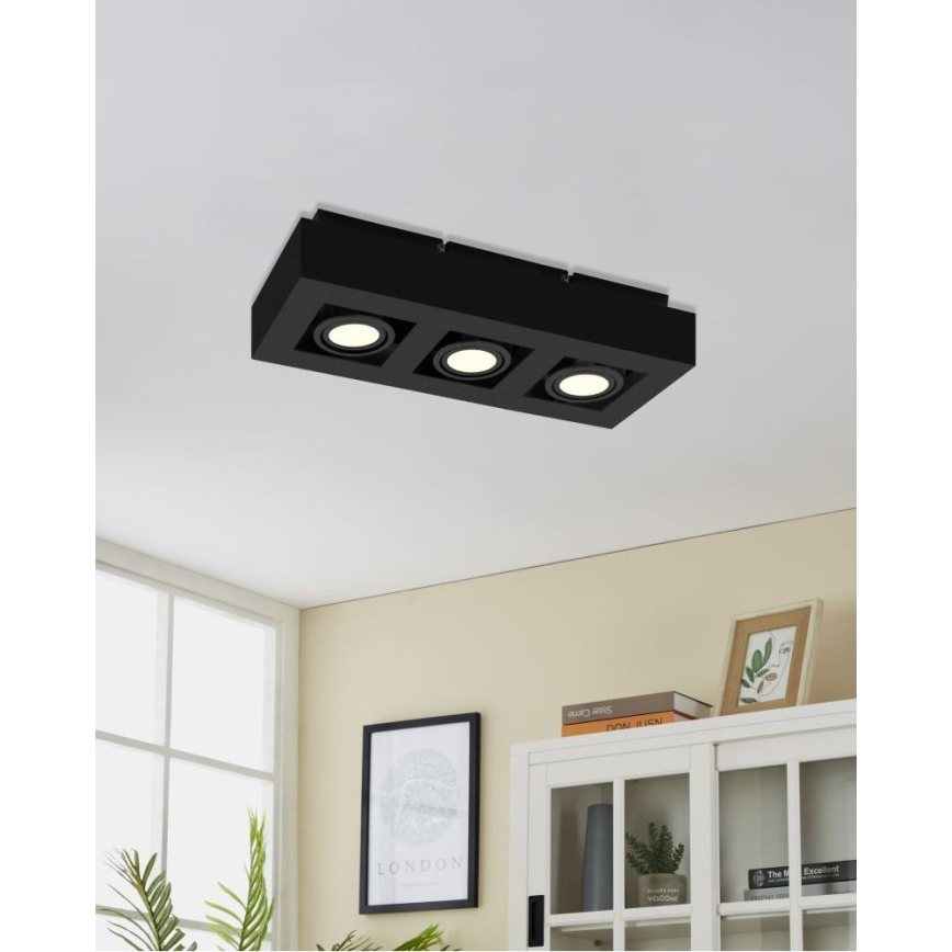 Eglo 31064 - Spot LED MENDOZA 3xLED/4,7W/230V 3000K negru