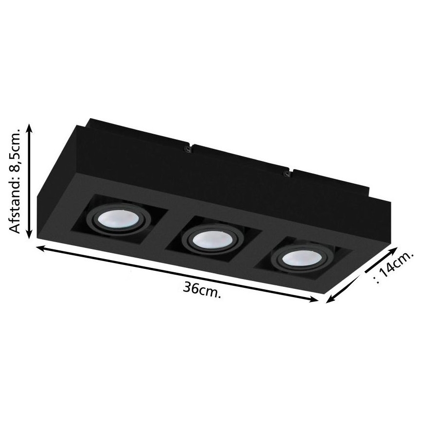 Eglo 31064 - Spot LED MENDOZA 3xLED/4,7W/230V 3000K negru