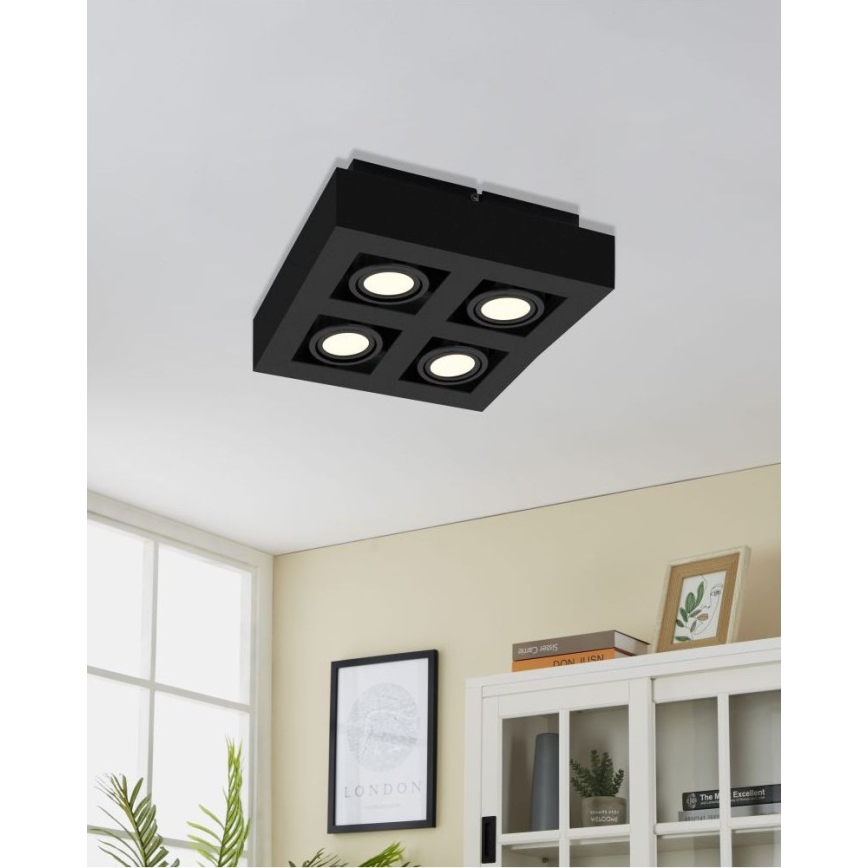 Eglo 31065 - Spot LED MENDOZA 4xLED/4,7W/230V 3000K negru