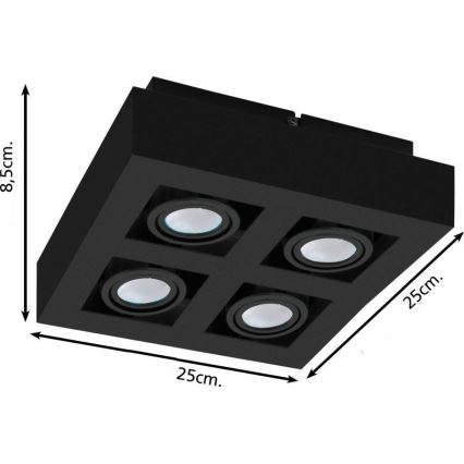 Eglo 31065 - Spot LED MENDOZA 4xLED/4,7W/230V 3000K negru