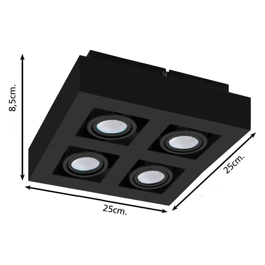 Eglo 31065 - Spot LED MENDOZA 4xLED/4,7W/230V 3000K negru