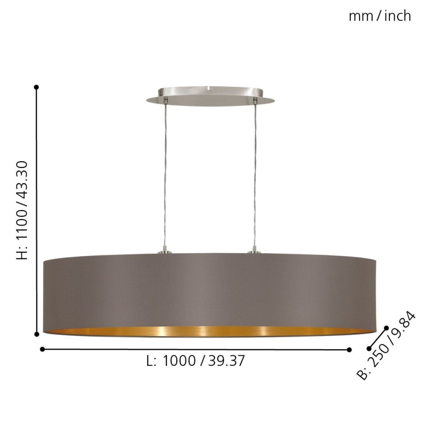Eglo - Lustra cu cablu 2xE27/60W/230V