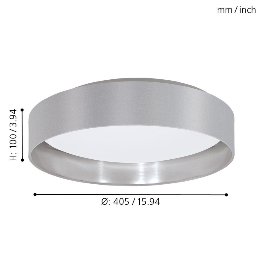 Eglo 31623 - Plafonieră LED MASERLO LED/16W/230V 3000K Ø 40,5 cm gri/argintiu