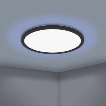Eglo 31704 - Plafonieră LED RGBW dimabilă ROVITO-Z 1xLED/16,5W/230V 2700-6500K Ø 42 cm neagră + telecomandă